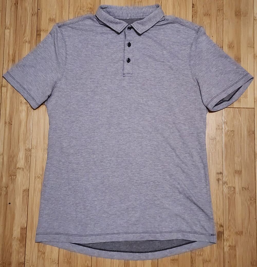 Lululemon Polo Shirt Mens Size Medium Purple Evolution Golf Performance Stretch